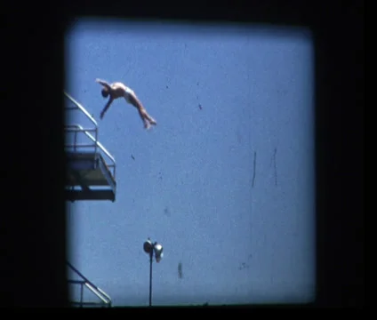 1955 diving competition Stock Footage 33845440