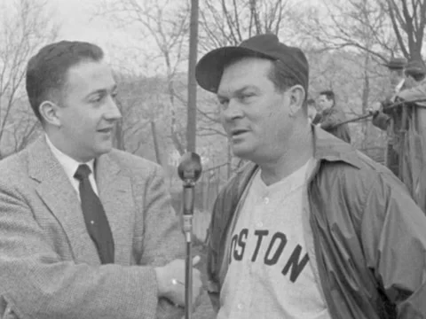 1955: Interview with new Red Sox manager Mike 'Pinky' Higgins on his new role Stock Footage 234447152