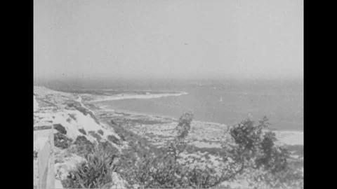 1955, U.S. technical assistance programs in Libya teach farmers to handle desert Stock Footage 124171502