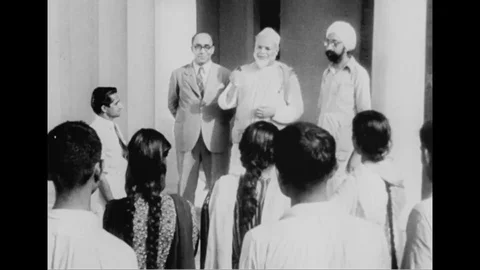 1955, U.S. technical assistance programs in India help farmers learn to read and Stock Footage 124172251