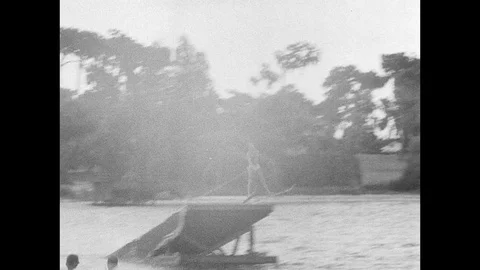 1955-Water Skiing / Florida / USA / 1955 Stock Footage