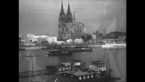 1955-Wiedergeburt einer Nation / Postwar Period / Germany / 1949 - 1955 Stock Footage