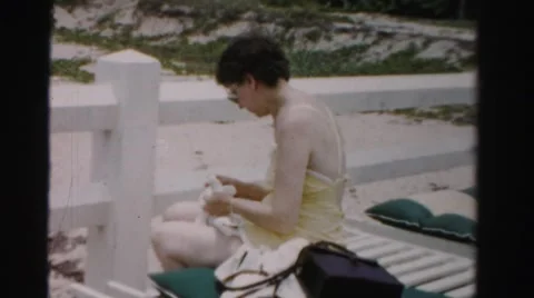 1955: woman is seen posing MIAMI, FLORIDA Stock Footage