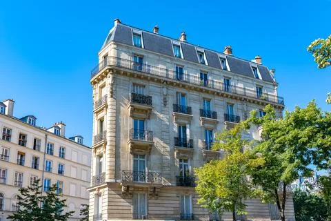 Paris, beautiful building, avenue de la Republique in the 11e district ...