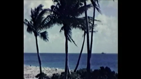 1956 - Floating instrument stations are readied and launched into the Pacific Stock Footage 86135993