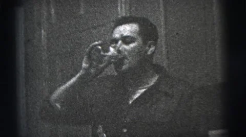 1956: a man is seen smoking NEW YORK CITY Stock Footage