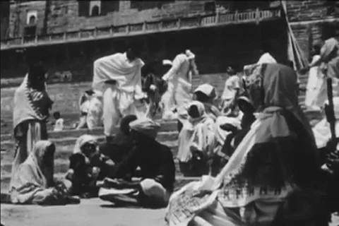 1957 - After India gets its independence from Britain in 1947, it is split into Stock Footage 99460862