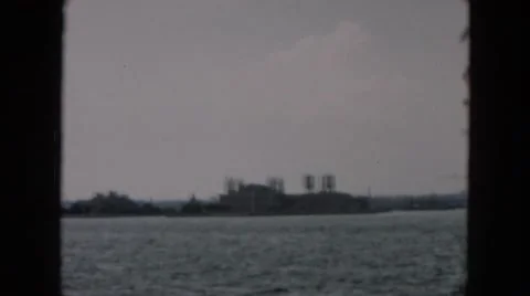 1957: the beautiful, majestic, historic statue of liberty as seen from moving Stock Footage