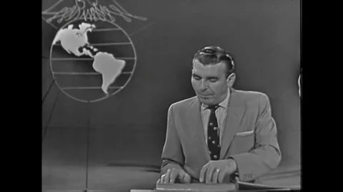 1957 - Dennis James introduces a newsreel segment on the Roaring Twenties, Stock Footage