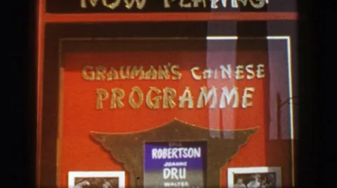 1957: Grauman's Chinese Theatre Programme Movie Theatre Tourist Attraction. Stock Footage 63948977