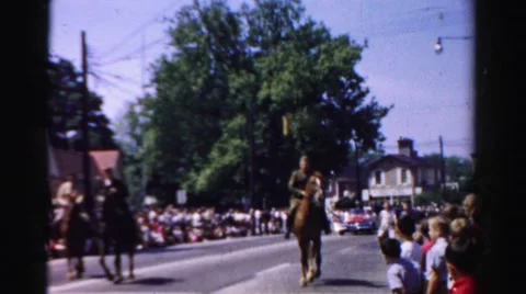 1957: mounted vets in parade LAS VEGAS, NEVADA Stock Footage