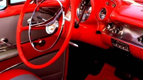 1957 Red Chevy Belair Interior Video Clip 89971602