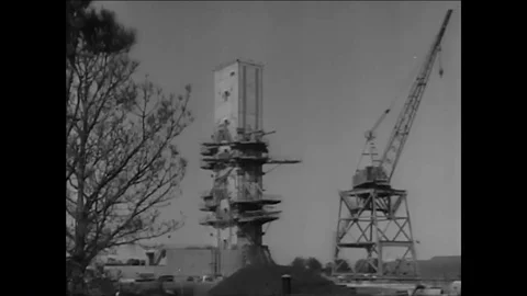 1957 - A Redstone rocket undergoes a sta... | Stock Video | Pond5