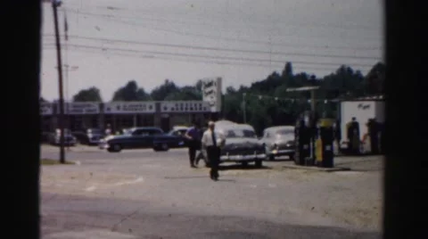 1957: is this worker being followed by police? LAS VEGAS, NEVADA Stock Footage