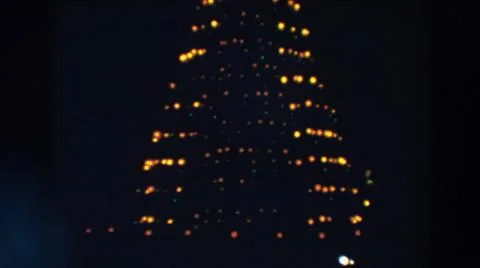 1957:WHEELING OHIO.Yellow Lights In A Triangular Shape Spinning To The Right Foto stock
