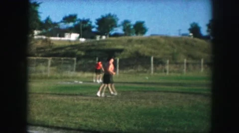 1958: a baseball player runs to third base and home plate during a game. Stock Footage