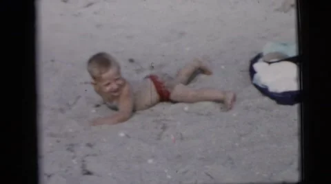 1958: a beach scene is seen NEW YORK CITY Stock Footage