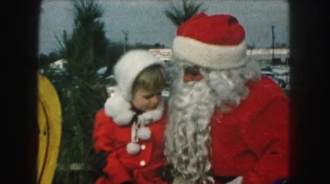 1958: beautiful christmas papa and kid engaged in chat on roadside AMES, IOWA Stock Footage