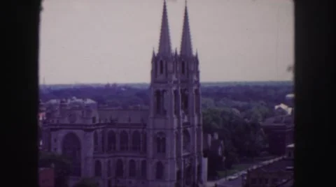 1958: a castle is seen from a car COLORADO Stock Footage