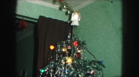 1958: christmas trees with lot of illuminations and decorations AMES, IOWA Stock Footage