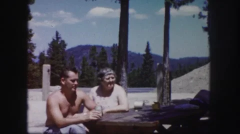 1958: a couple is seen together watching a sunset COLORADO Stock Footage