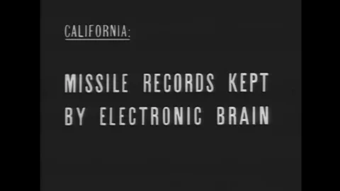 1958 - An IBM 705 data processing machine is used to record missile information Video stock 123874692