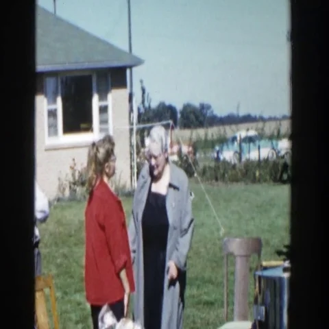 1958: People Talking at a Family Function in Wisconsin 스톡 동영상 69454540