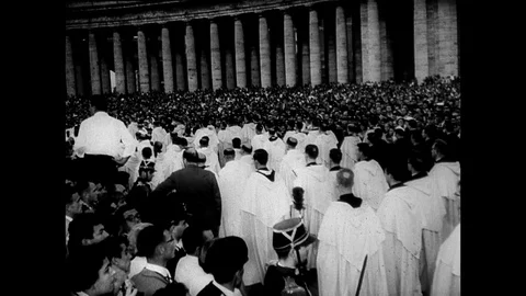 1958-Pius XII / Funeral Procession / Italy / 1958 Stock Footage 77828789