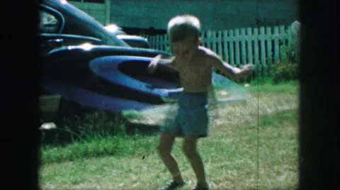 1958: playing with a hula hoop AMES, IOWA Stock Footage