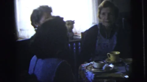 1958: sharing a family meal NEW YORK CITY Stock Footage