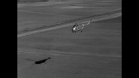 1958-Sikorsky H-19 / United States Air Force / Patrolling / Spain / 1958 Stock Footage