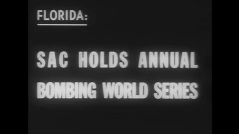 1958 - Strategic Air Command coordinates mock bombing attacks. Stock Footage 123874081