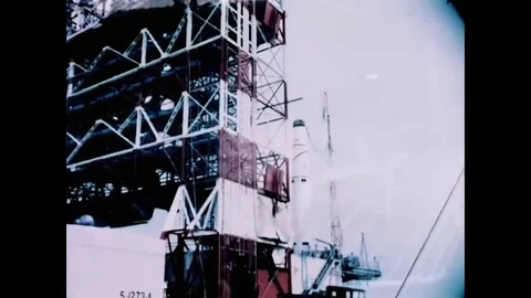 1958 - A Thor-Able missile payload package, an ion chamber and an antenna are Stock Footage 79436036