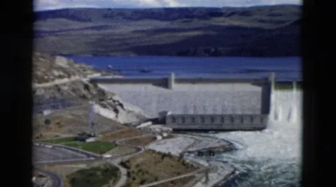 1958: very big dam OREGON Stock Footage