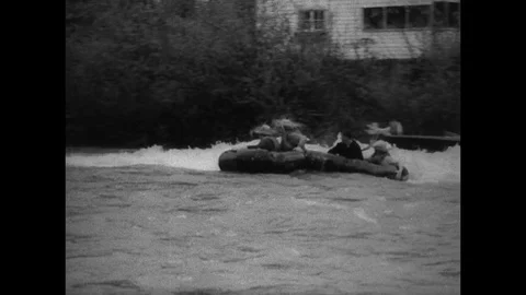 1958-Whitewater / Rowing / McKenzie River / USA / 1958 Video stock 77916979