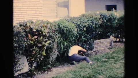 1959: Boy Picking Easter Eggs and Placing Them in Basket, Florida Vídeos de archivo 73563993