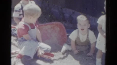 1959: children are seen having fun in a garden area CATSKILL GAME FARM, NEW YORK Stock Footage
