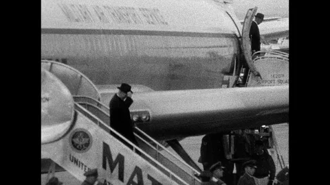 1959-Dwight D. Eisenhower / State Visit / TorrejÑn Air Base / Spain / 1959 Stock Footage 77896228