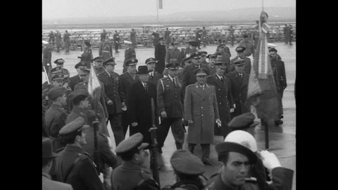 1959-State Visit / Dwight D. Eisenhower / Francisco Franco / Spain / 1959 Stock Footage 77841699
