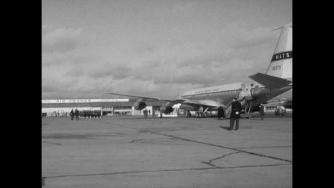 1959-State Visit / Dwight D. Eisenhower / France / 1959 Stock Footage