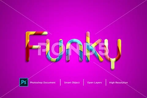196 funky text effect Design Photoshop Layer Style PSD Template