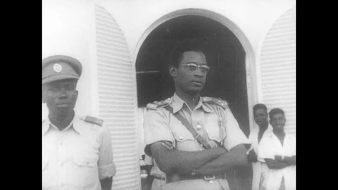 1960-Congo Crisis / Patrice E. Lumumba / Kinshasa / 1960 Video stock 77971105