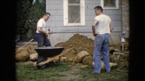 1960: a construction area beside a mud WAUCONDA, ILLINOIS Stock Footage