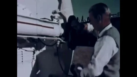 1960 - Data from a Nike Hercules test flight is analyzed; soldiers and field Stock Footage 90623393