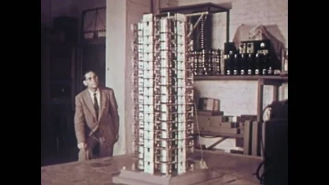 1960 - An earthquake simulation device is used on a scale model of the Alexander Stock Footage 155855785