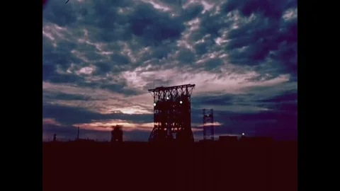 1960 - The failed launch of a 1957 Thor missile is shown. Stock Footage 83424388