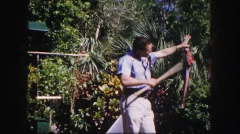 1960: garden is seen FLORIDA Stock Footage