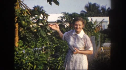 1960: garden is seen FLORIDA Stock Footage