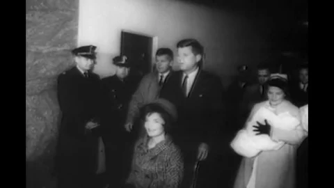 1960-Kennedy family Celebrates the Birth of JFK Jr. Stock Footage