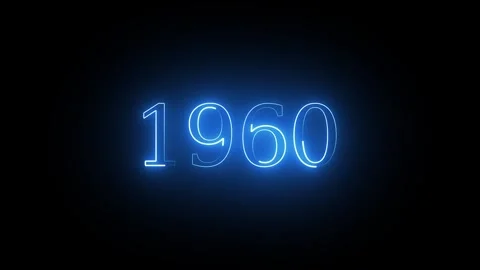 1960 neon line text. Abstract 1960 neon text animation, Glowing neon number.. 스톡 동영상 337831512